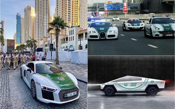 Cảnh sát Dubai 'chiêu mộ' thêm xe điện Tesla Cybertruck vào đội hình siêu xe đi tuần