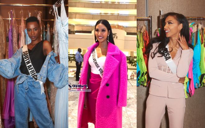 Vừa khai chiến, Hoàng Thùy diện lại chiếc áo hồng của H'Hen Niê nổi bần bật giữa dàn thí sinh Miss Universe