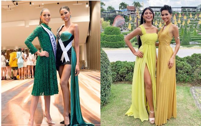 Miss Universe ngày 3: Hoàng Thùy gợi nhớ H'Hen Niê khi lấn át HH Venezuela, tặng váy cho bạn chung phòng