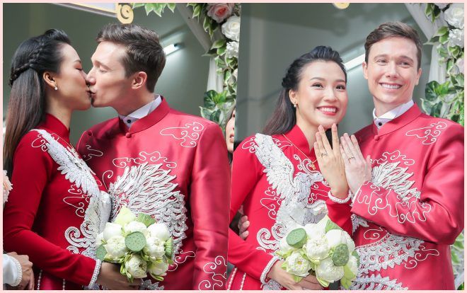 Vợ chồng Hoàng Oanh ngọt ngào 'khóa môi', khoe nhẫn chính thức 'về chung một nhà'
