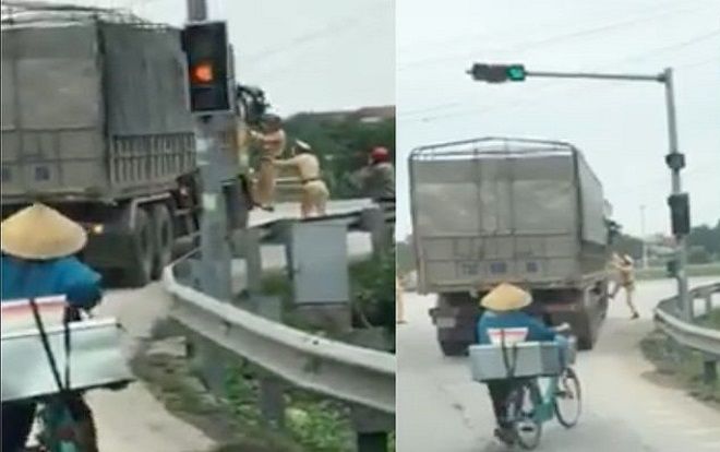 Tài xế xe vi phạm đâm thẳng vào CSGT rồi phóng xe bỏ chạy