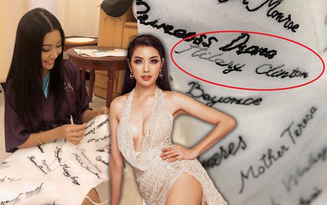 Váy độc sai tên Hillary Clinton, NTK xin lỗi - Thúy Vân cặm cụi tự thêu tay ngay trước ngày thi