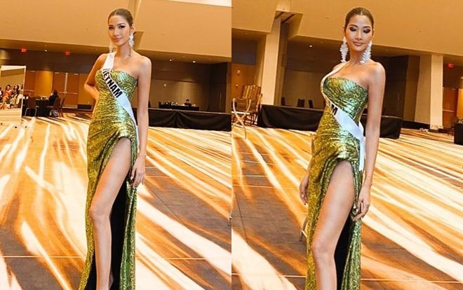 Hoàng Thùy diện đầm xẻ đùi khoe chân dài 1m16: Đẹp rạng rỡ chuẩn Hoa hậu Hoàn vũ