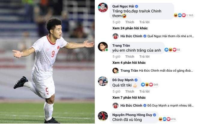 Vừa đăng ảnh trên trang cá nhân, Hà Đức Chinh ngay lập tức bị đồng đội 'troll' không thương tiếc