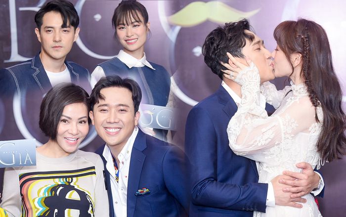 Hari Won hôn chồng giữa sự kiện, vợ chồng Nhi - Thắng và Thu Minh đến mừng Trấn Thành lên chức 'Bố Già'