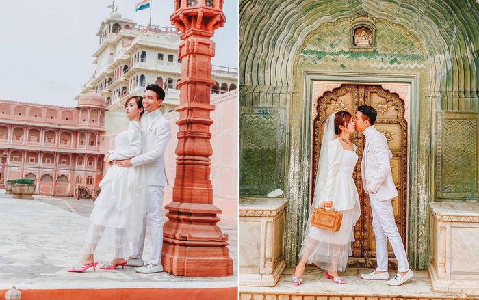 Vợ chồng Minh Nhựa lại gây 'sốt' với bộ ảnh cưới chụp tận Ấn Độ, nhưng nhìn kỹ thì thấy một thứ hơi 'sai sai'