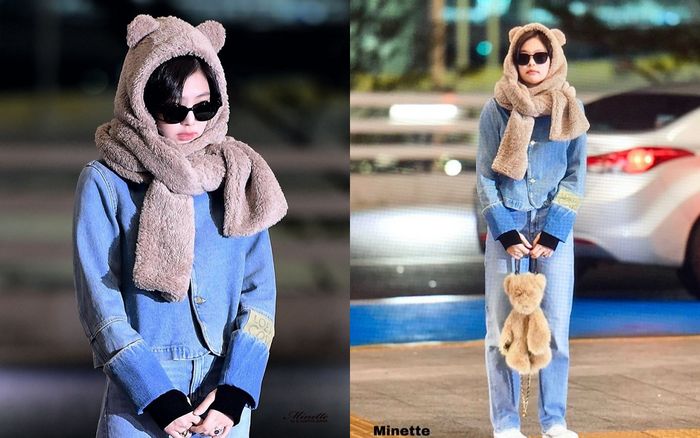 Jennie Black Pink tạo trend với mũ đầu gấu tại sân bay khiến ai cũng không thể rời mắt