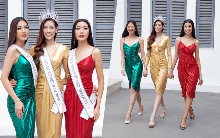 Khánh Vân - Kim Duyên - Thúy Vân catwalk với set đồ ‘đèn giao thông’ rực rỡ: Quá thần thái!