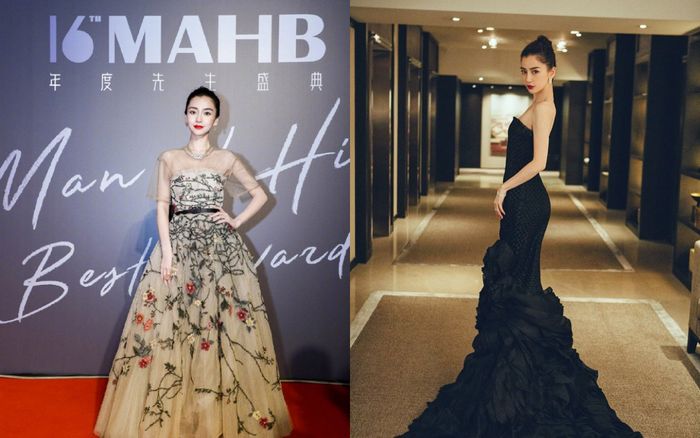 Dù mắc lỗi trang phục nhưng Angelababy vẫn xinh đẹp hết phần thiên hạ khi thay liền hai cả váy cùng một lúc