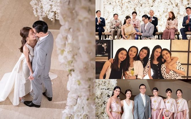 Hội bạn thân xinh đẹp của showbiz Thái cực kỳ sang chảnh và xinh đẹp trong lễ cưới của nữ diễn viên Mew Nittha và bạn trai đại gia