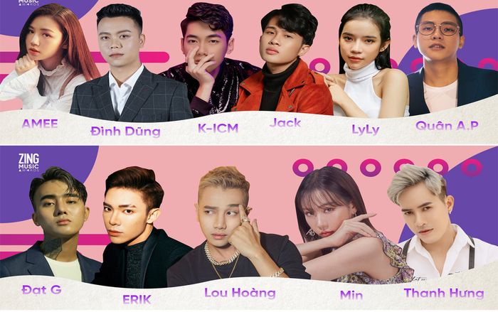 Đỉnh như K-ICM, Jack và AMEE: Đứng đầu đề cử tại top 5 Zing Music Awards 2019