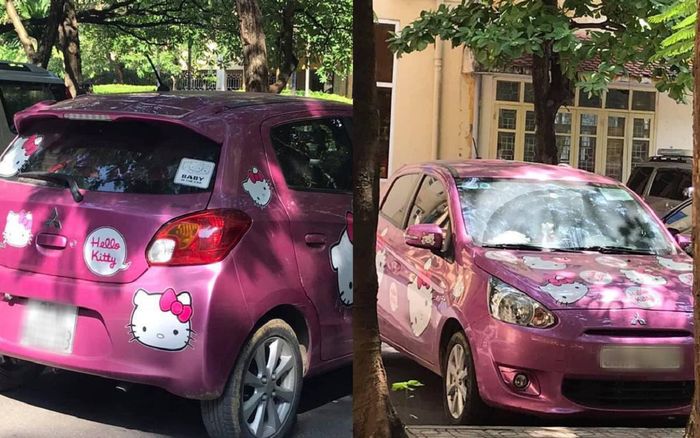 Nữ giảng viên ĐH Khoa học Tự nhiên đi xe ô tô màu hồng, dán hình mèo hello kitty khiến sinh viên phát cuồng