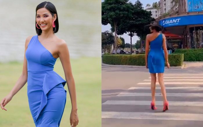 Tranh thủ 30 giây đèn đỏ, Hoàng Thùy tung màn 'Bamboo walk' ở ngã tư đường khiến ai cũng tấm tắc