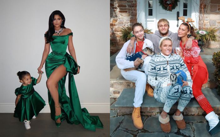 Tỷ phú trẻ Kylie Jenner, chị em chân dài nhà Hadid diện đồ đôi cùng gia đình vào những ngày lễ cuối năm