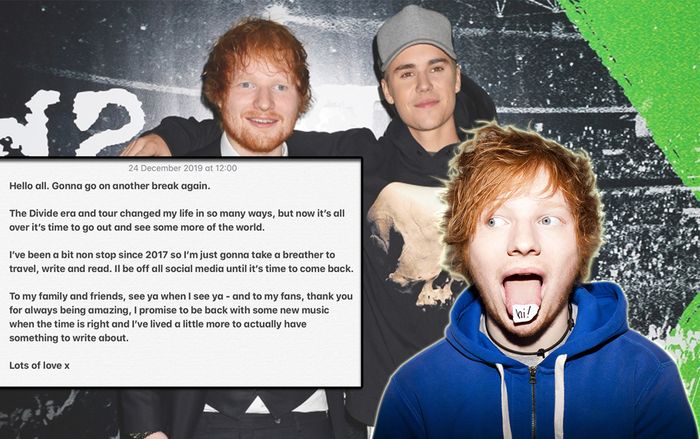 Cậu bạn thân Justin Bieber vừa tuyên bố comeback, Ed Sheeran đã đăng đàn chia sẻ: 'Tôi sẽ tạm ở ẩn'
