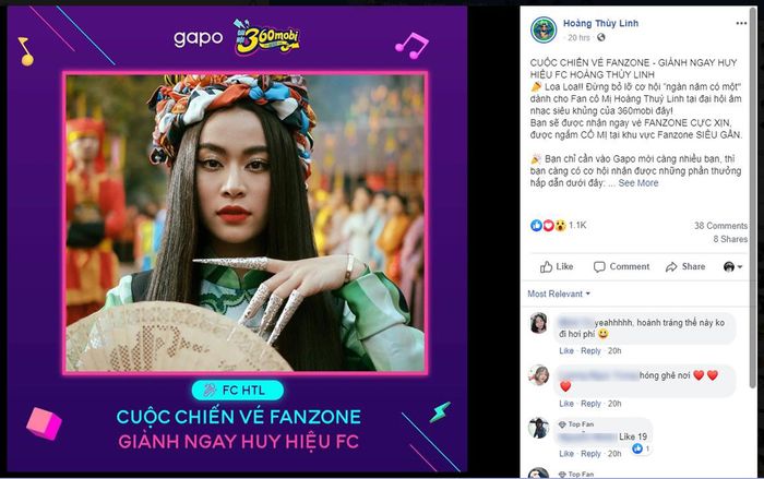 Khép lại một năm thăng hoa, Hoàng Thùy Linh dành tặng FC huy hiệu 'fan cứng'