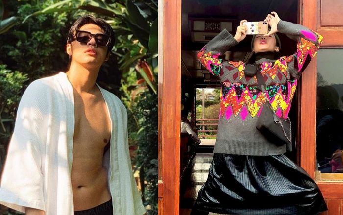 Đầu năm mới, Diệu Nhi diện đồ hiệu tạo dáng khó đỡ nhưng 'hot' nhất vẫn là Noo Phước Thịnh khoe bụng 6 múi