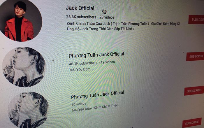 Nhiều kênh YouTube giả mạo Jack xuất hiện nhan nhản sau mâu thuẫn với K-ICM