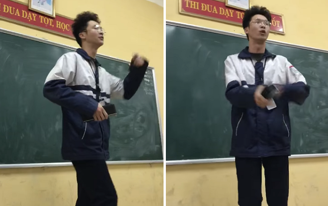 Nam sinh tự sáng tác bài rap cực 'chất' về nhân vật Chí Phèo và tự tin biểu diễn khiến cả lớp không khỏi xuýt xoa