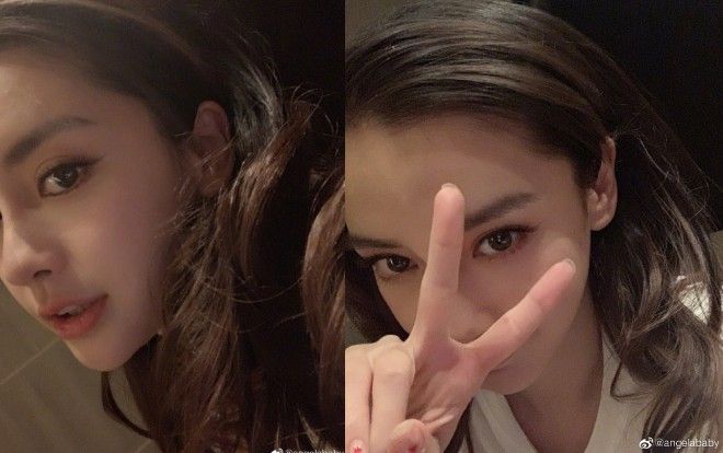 Khác với Huỳnh Hiểu Minh, Angelababy nhận cơn mưa lời khen với hình selfie