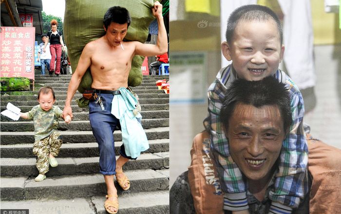 Cuộc sống hai bố con làm nghề bốc vác nổi tiếng trên mạng nhờ một tấm hình, sau 10 năm bây giờ ra sao?