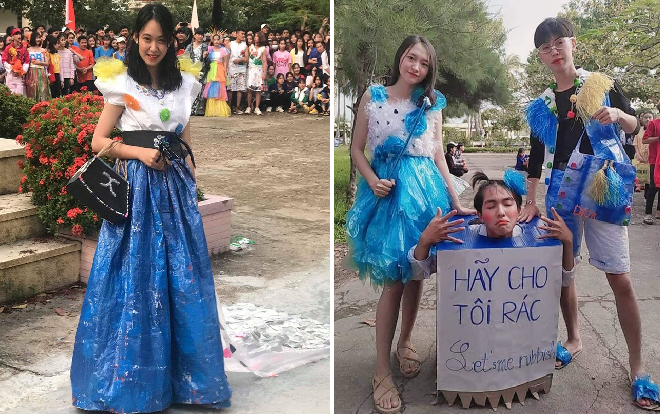 Chiêm ngưỡng buổi trình diễn trang phục tái chế với những thiết kế cực độc đáo và ấn tượng của các 'NTK' học trò