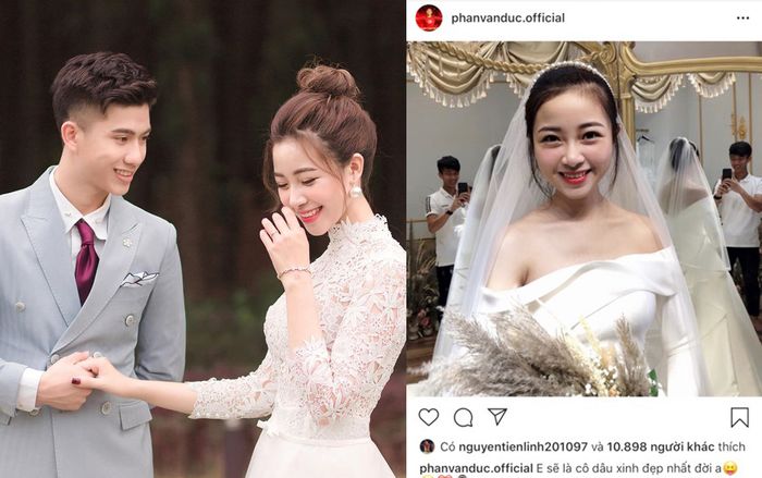 Khoe nhan sắc xinh đẹp của cô dâu song Phan Văn Đức vẫn không quên 'nịnh vợ' ngọt ngào