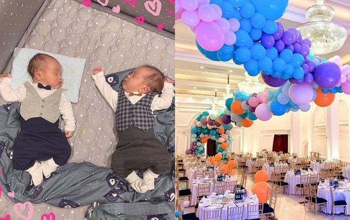 Tiệc đầy tháng đúng chuẩn 'rich kid' của hai con trai MC Thành Trung