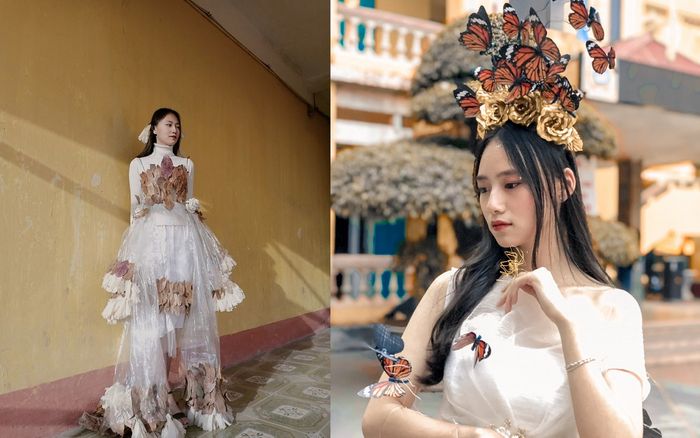 Nữ sinh Hải Dương khiến CĐM thích thú với trang phục tự thiết kế cực đẹp mắt