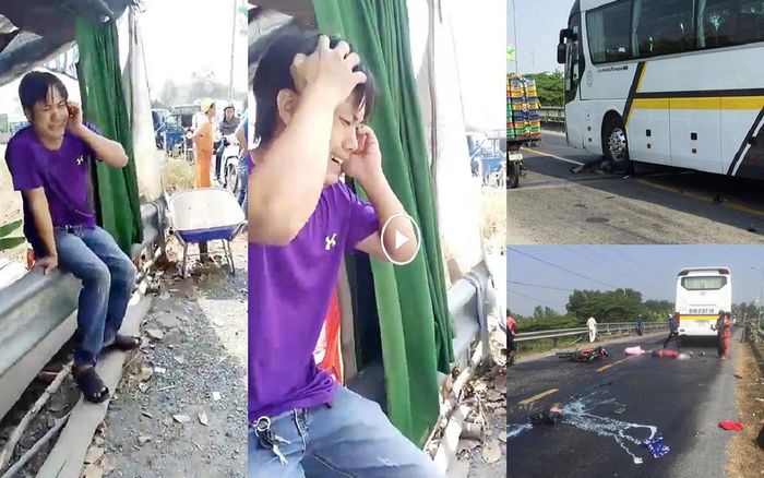 Cặp vợ chồng tử vong sau va chạm với xe khách, tài xế 'vò đầu bứt tai' bật khóc nức nở