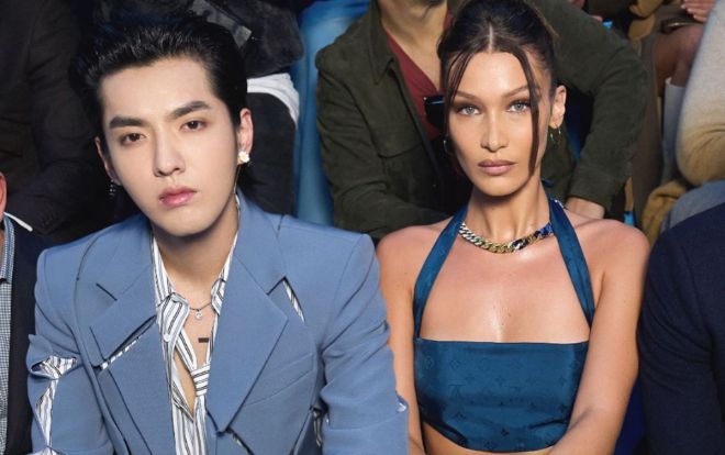 Ngô Diệc Phàm cùng chân dài Bella Hadid 'náo loạn' show Louis Vuitton khi ngồi hàng ghế đầu