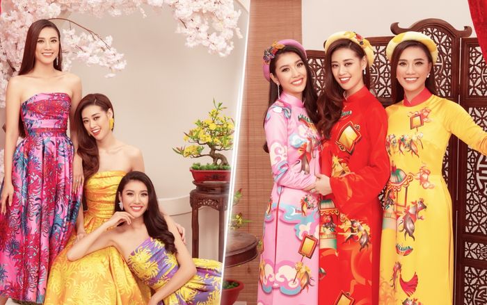 Khánh Vân - Thúy Vân - Kim Duyên tung bộ ảnh xuân: Diện váy hoa đẹp ngẩn ngơ, áo dài càng rực rỡ