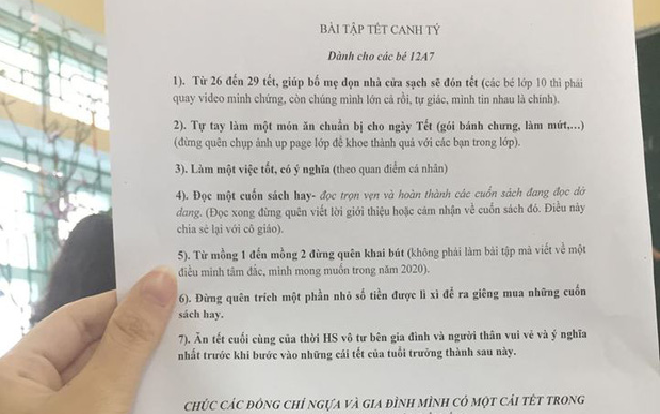 7 bài tập về nhà dịp Tết của cô giáo khiến bất cứ học sinh nào cũng thích thú hò reo