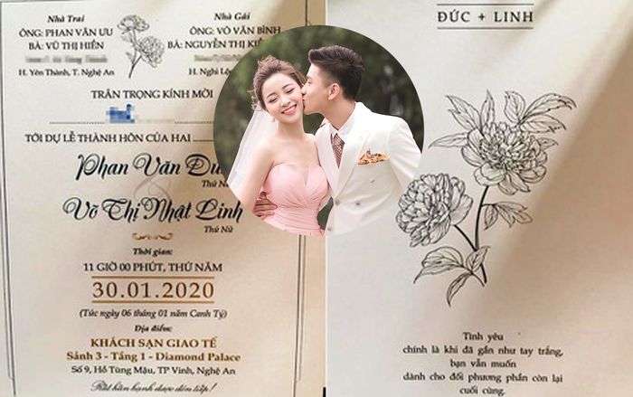Lộ ảnh thiệp cưới Phan Văn Đức, thông điệp bên trong mới là điều đặc biệt