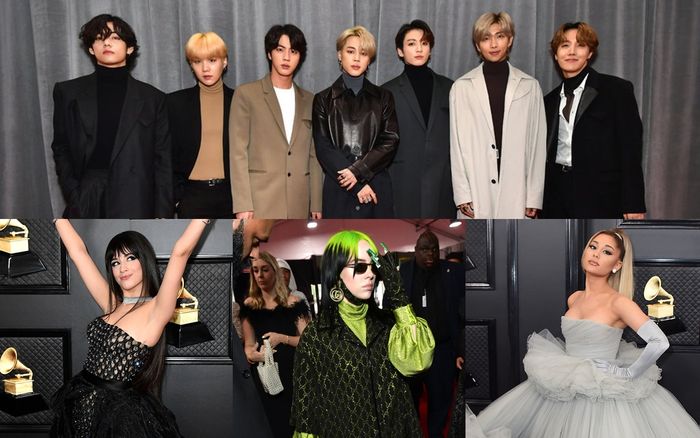 Billie Eilish, Ariana Grande hội ngộ cùng BTS trên siêu thảm đỏ Grammys 2020