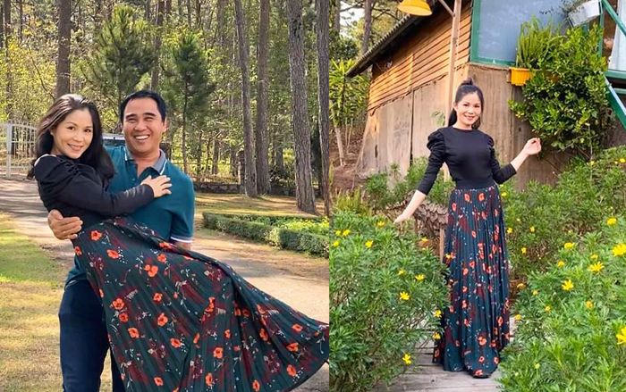 Bà xã MC Quyền Linh khoe vẻ duyên dáng, sắc sảo ở 'tuổi tứ tuần' trong loạt ảnh cùng gia đình du xuân đầu năm