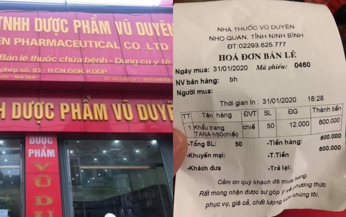 'Chặt chém' hộp khẩu trang 600 nghìn đồng giữa đợt dịch virus Corona, chủ công ty dược phẩm ở Ninh Bình bị phạt 15 triệu đồng, buộc trả lại tiền cho khách