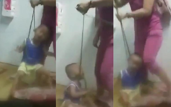 Tạm giữ hình sự người mẹ bạo hành dã man bé trai bằng cách buộc dây vào cổ rồi kéo lê