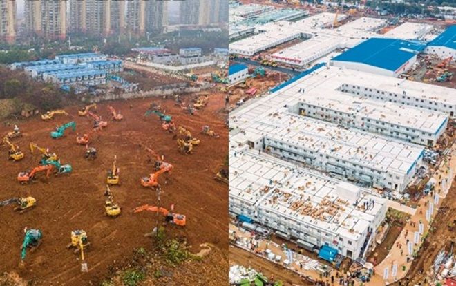 Bệnh viện dã chiến hơn 1.000 giường ở Vũ Hán xong trong 10 ngày