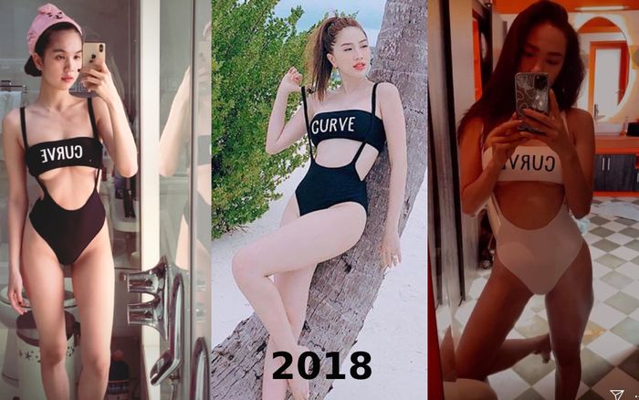 Diện áo tắm lộ chân ngực, không ngờ Ngọc Trinh đụng rát mặt bộ đồ Bảo Thy mặc 2 năm trước