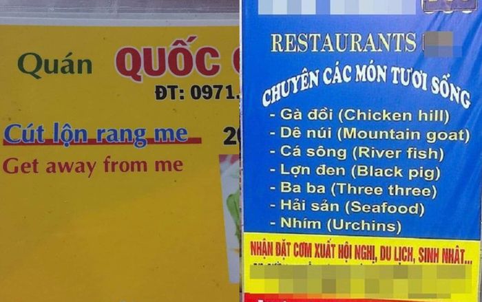 'Cười mỏi hàm' với những thực đơn được dịch sang tiếng Anh cực 'bá đạo'