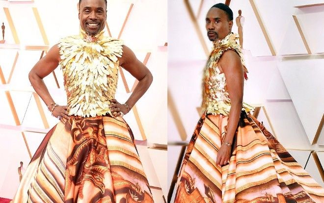 'Thánh lầy' Billy Porter mặc váy bung xòe, đi cao gót khủng tạo dáng tại Oscar 2020