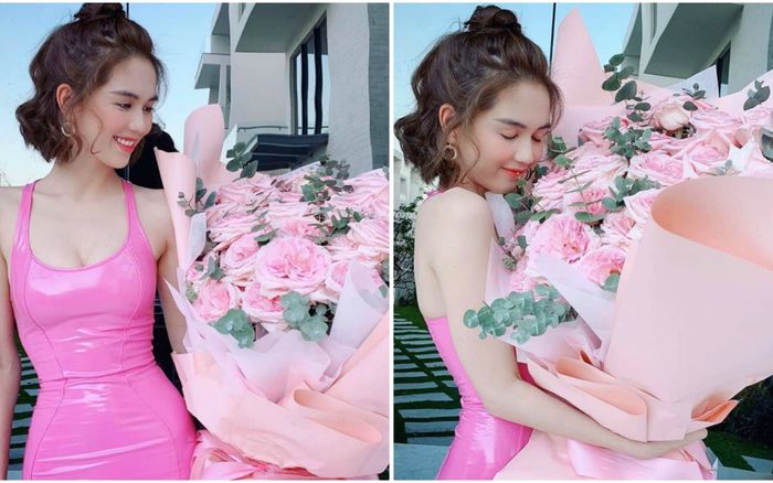 Ngọc Trinh đọ nét tươi trẻ bên đóa hoa 'người ấy tặng' cùng câu nói gây 'hack não'