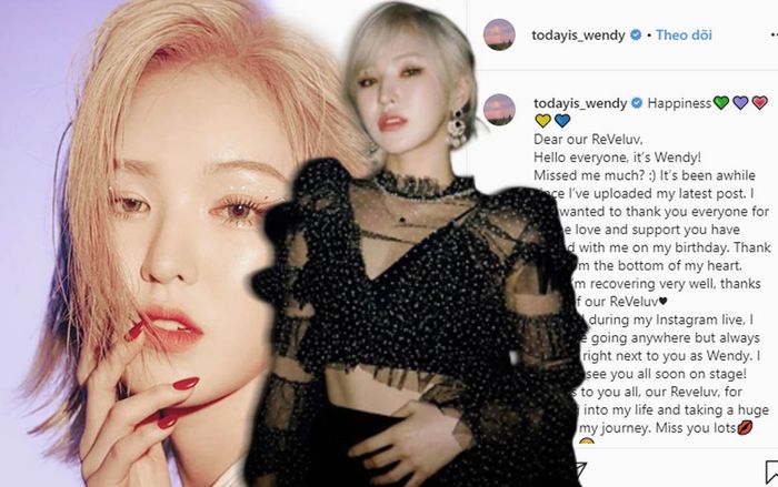 Wendy (Red Velvet) tự mình cập nhật tình hình sức khỏe đầy khả quan