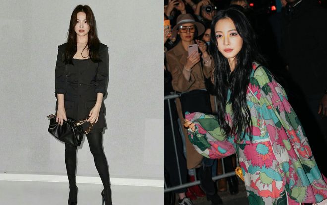 Song Hye Kyo bí ẩn nhưng vô cùng cá tính với màu đen, Han Ye Seul nữ tính với váy hoa tại MFW2020