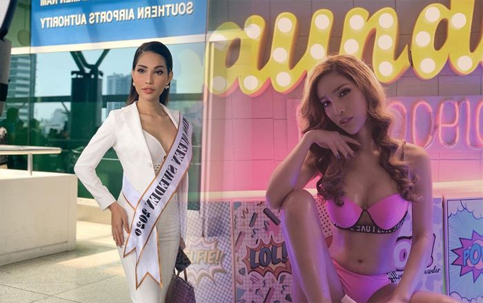 Gác lại ồn ào, Vicky Trần mặc suit quyền lực, khoe vòng 1 nóng bỏng chính thức lên đường dự thi Miss International Queen 2020