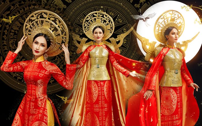 Cận cảnh trang phục dân tộc 'Bà Triệu' của Hoài Sa tại Miss International Queen 2020