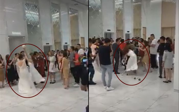 Lao vào giật hoa cưới phản cảm, cô gái bị dân mạng mỉa mai gay gắt