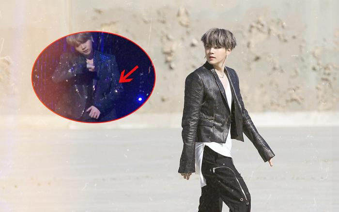 Fan xót xa Suga (BTS) tái phát vết thương cũ, khó khăn thực hiện vũ đạo 'Black Swan' trên sân khấu