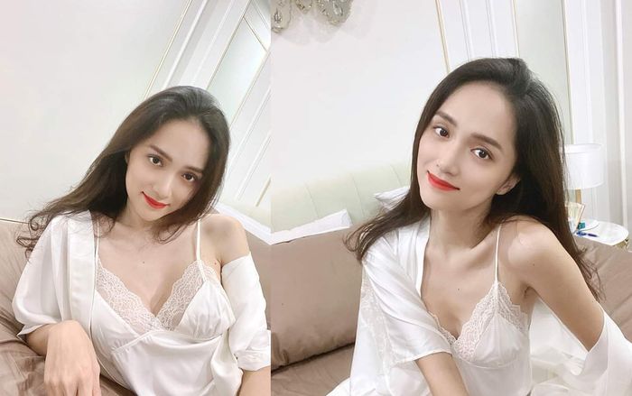 Hương Giang khoe vòng 1 hờ hững qua lớp váy ngủ mỏng manh khiến bao ánh nhìn thổn thức